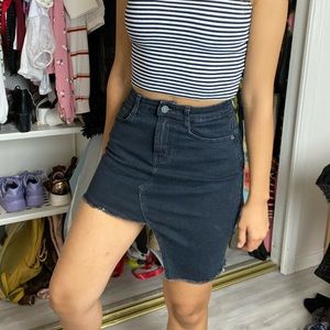 High low cut jean skirt